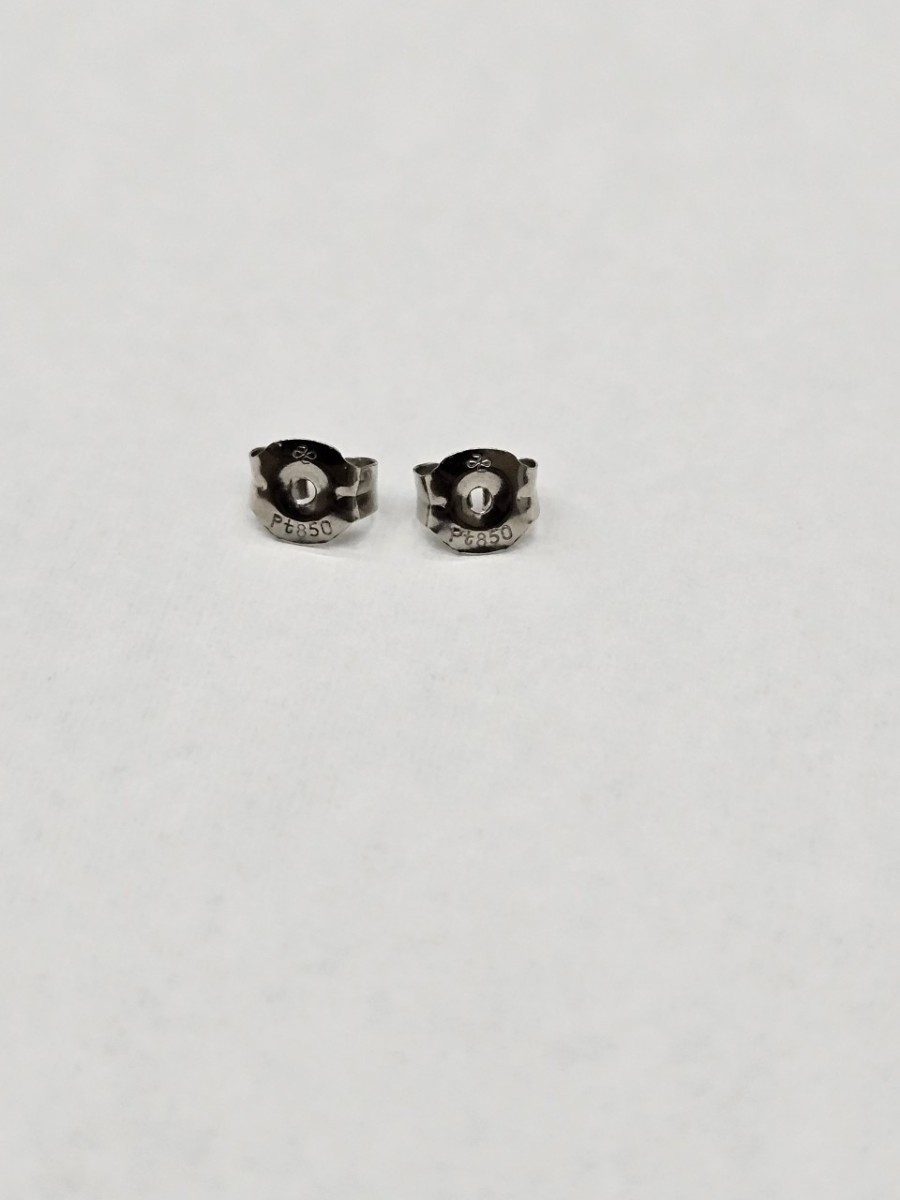 ◇Pt850 パール付ピアス 約5.4mm 真珠 プラチナ ピアス（FH1-43）の画像6