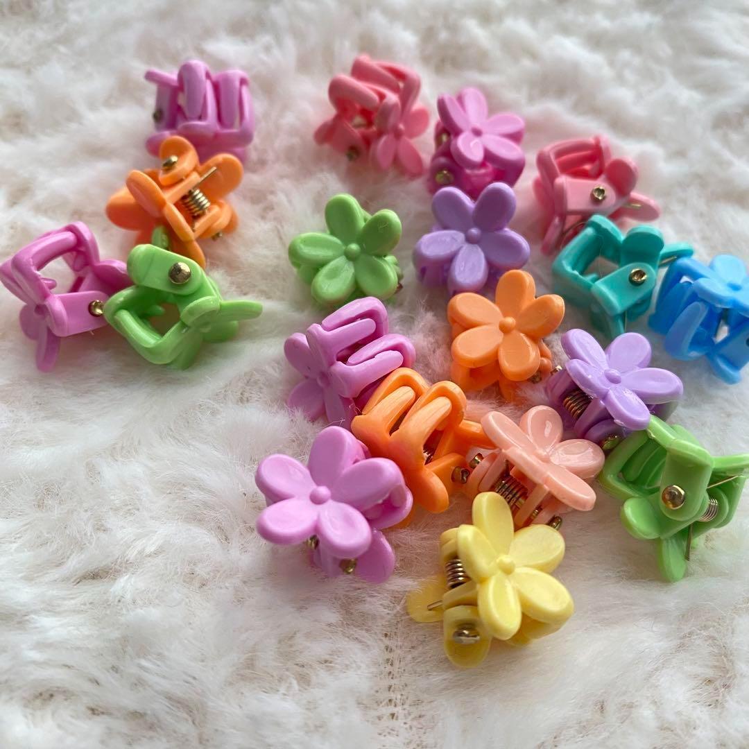 20個 花 ミニ ヘアクリップ 子供 カラフル 髪留め ベビー ヘア