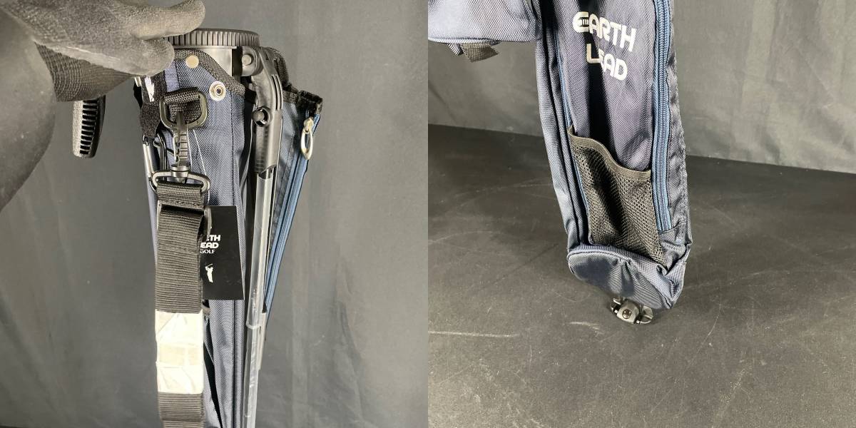 モ5*未使用 【EARTH LEAD】セルフスタンド ゴルフクラブケース 7本まで収納 品番：SG-2019NAVY （ネイビー）素材：ポリエステル 現状品_画像5