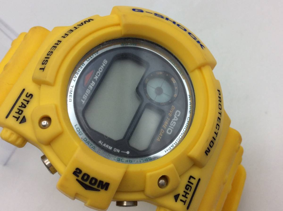 BB17■＜QZ/不動＞カシオ 腕時計 G-SHOCK Gショック FROGMAN イエロー系 フロッグマン DW-6300 1084 現状品 ジャンク ■_画像5