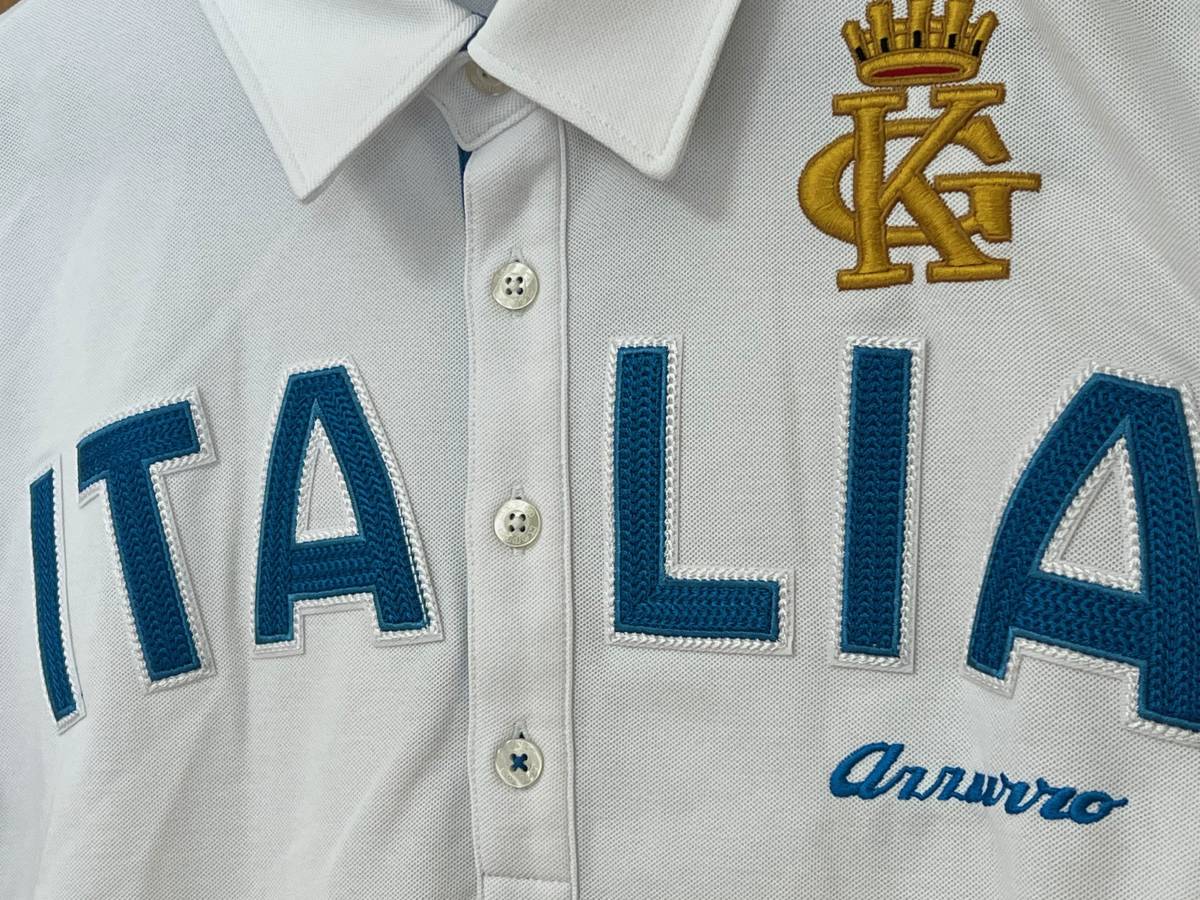 【送料無料】KAPPA GOLF ITALIA カッパ ロゴ刺繍ポロシャツ／ホワイト／Mサイズ_画像4