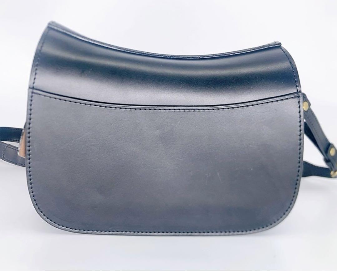  rare Itagaki saddle shoulder bag black metal fittings black 