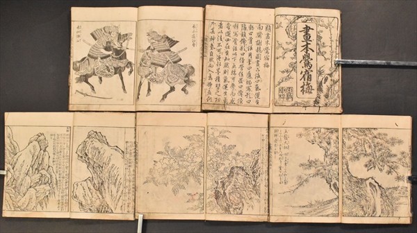 畫本鶯宿梅 5冊 橘守国 江戸中期 和歌 絵本 中国故事 花鳥画 本草 名所絵 木版 端本 芥子園画伝 和本 古文書_画像1