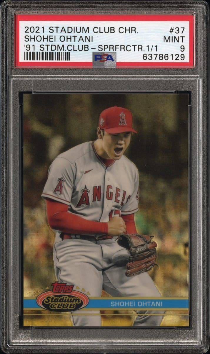 1枚限定 1/1 Superfractor 2021 Topps Stadium Club Chrome #37 Shohei Ohtani 1991 Design Variation 大谷翔平 WBC MVP PSA9 スパフラ_画像4