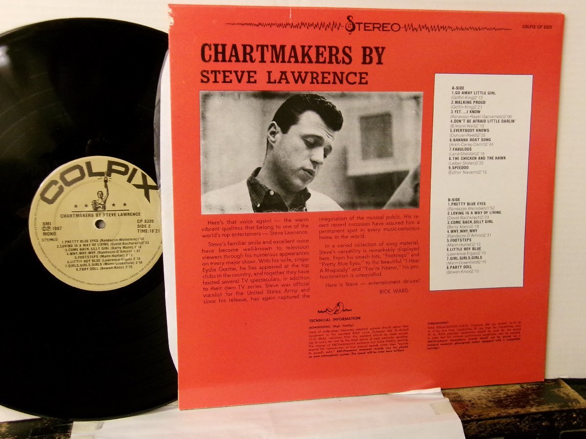 ▲LP STEVE LAWRENCE スティーヴ・ローレンス / CHARTMAKERS 輸入盤 COLPIX CP-8320 OLDIES◇r60106_画像2