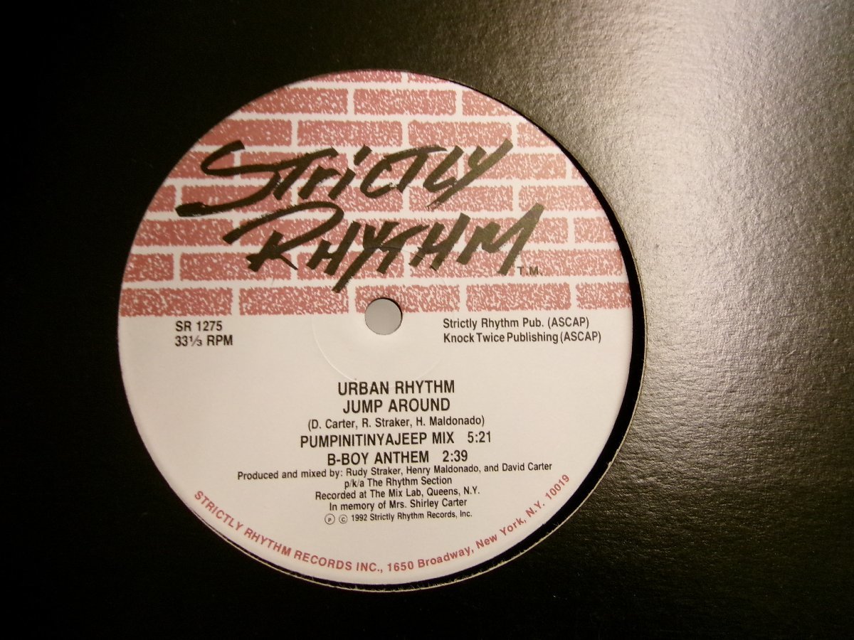 ▲12インチ URBAN RHYTHM / JUMP AROUND / MAKES YOU FEEL ALRIGHT アーバン・リズム US盤 STRICTLY RHYTHM SR 1275 ◇r60122_画像2