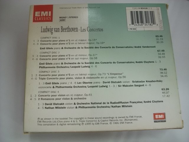 [4CD] Beethoven Piano Concertos Emil Gilels / ベートーベン　ピアノ協奏曲 ◇r60114_画像2