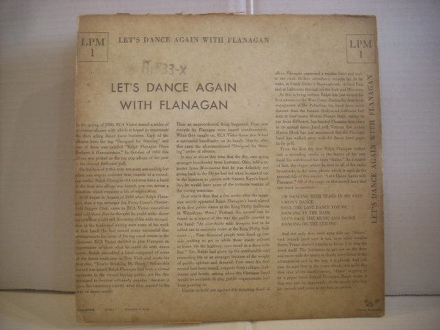 ● 輸入USA盤 10インチ RALPH FLANAGAN / LET'S DANCE AGAIN ITH FLANAGAN ラルフフラナガン 1951年 RCA VICTOR LPM 1 ◇r60126_画像2