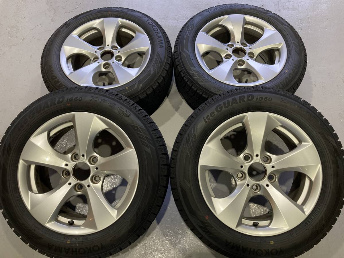 バリ山良品 スタッドレスタイヤホイールセット BMW 3シリーズ純正 16インチ 5H120 7J +31 205/60R16 ランフラット ヨコハマIG60 F30 F31_画像1