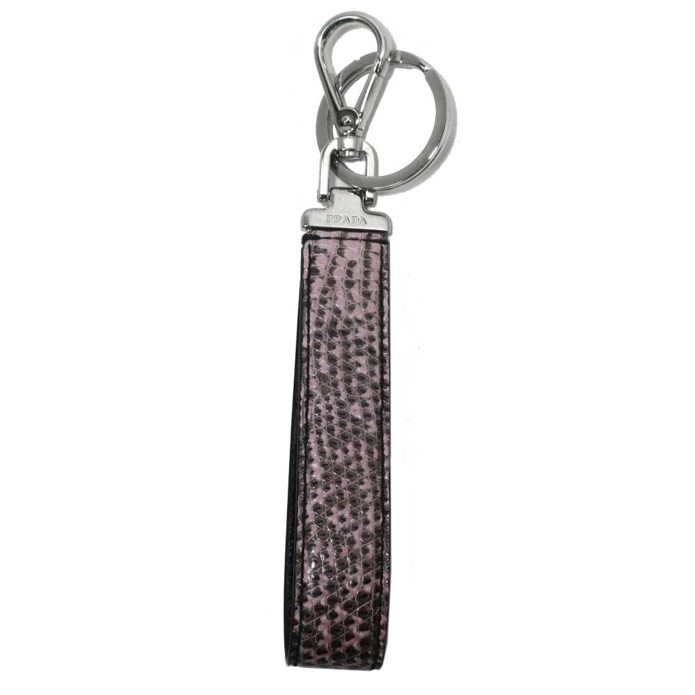  Prada key holder PRADA python style leather strap key ring key hook 1PP726 ( lilac series ) outlet lady's 