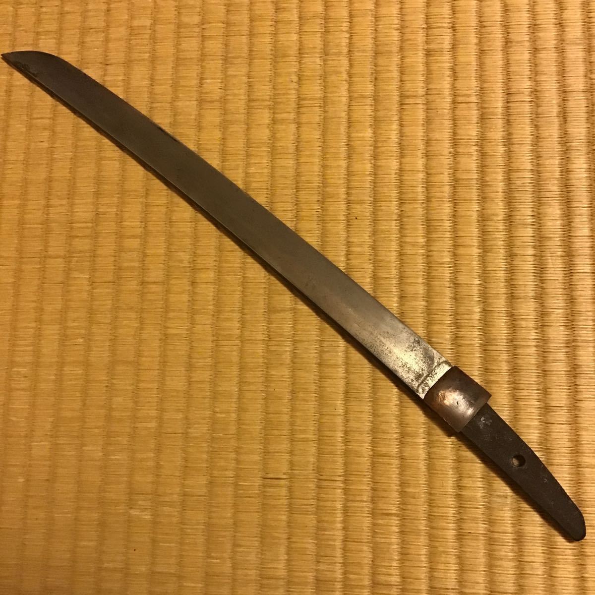 無銘 脇差 日本刀 拵え 鞘 銀象嵌鍔　登録証有　鮫肌　長さ32、0cm 武具_画像3