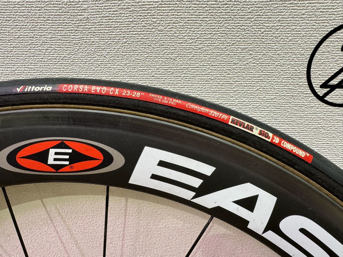 ■美品■EASTON イーストン EC90 AERO エアロ カーボンホイール リムハイト55mm DURA-ACE デュラエース CS-7900 ロードバイク P0263_画像7