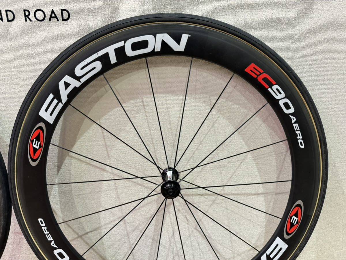 ■美品■EASTON イーストン EC90 AERO エアロ カーボンホイール リムハイト55mm DURA-ACE デュラエース CS-7900 ロードバイク P0263_画像6