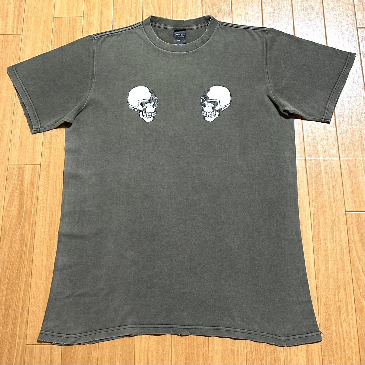 Number (N)ine 04ss ドリーム期 ダメージ加工 スカル プリント クラッシュ Tシャツ ナンバーナイン ギター skull clash archive 2004ss_画像1