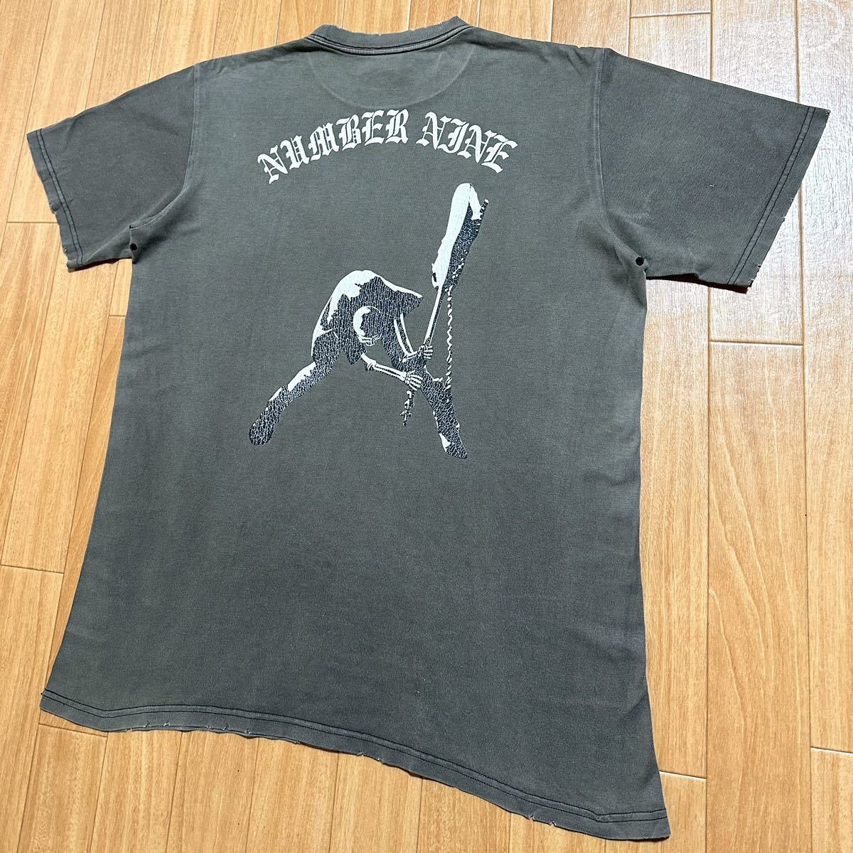 Number (N)ine 04ss ドリーム期 ダメージ加工 スカル プリント クラッシュ Tシャツ ナンバーナイン ギター skull clash archive 2004ss_画像7