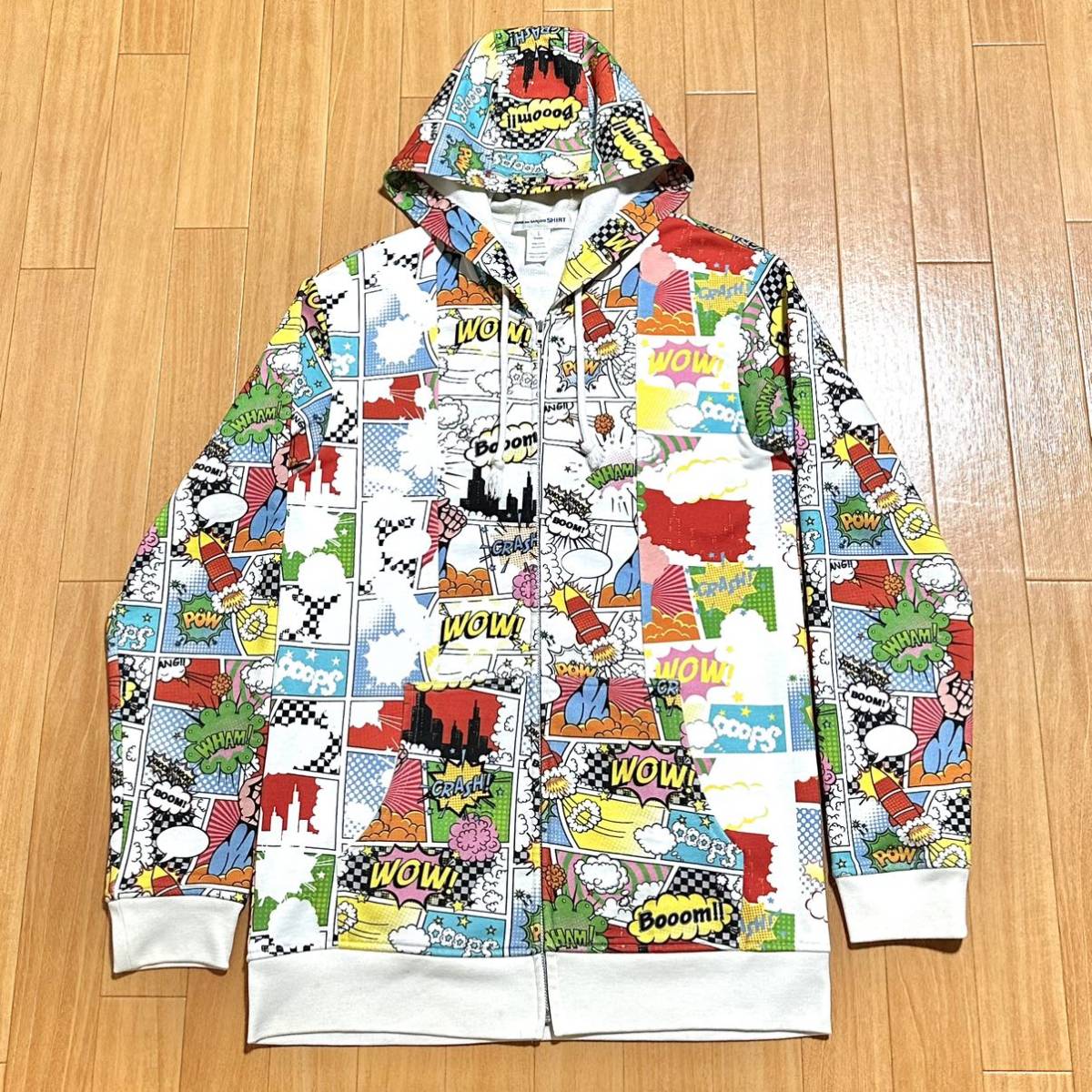  Comme des Garcons shirt 19aw total pattern hood Parker American Comics switch patchwork comme des garcons 2019aw sweat Zip Parker 