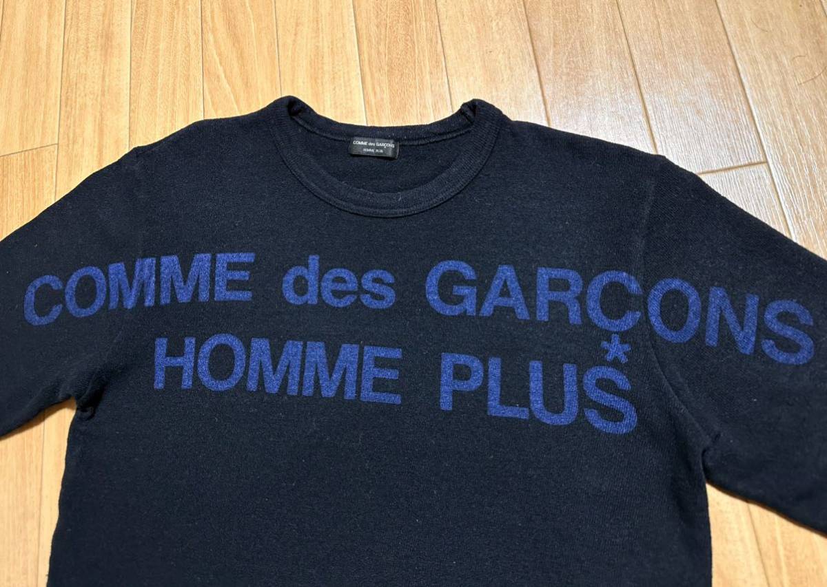 COMME des GARCONS HOMME PLUS Homme pryus99AW SOUVENIR KITSCH шерсть .. Logo принт свитер вязаный Hsu алый a период AD1999 archive