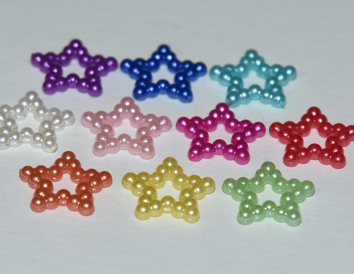 *12 millimeter star parts *10 color 50 piece * deco parts *W49