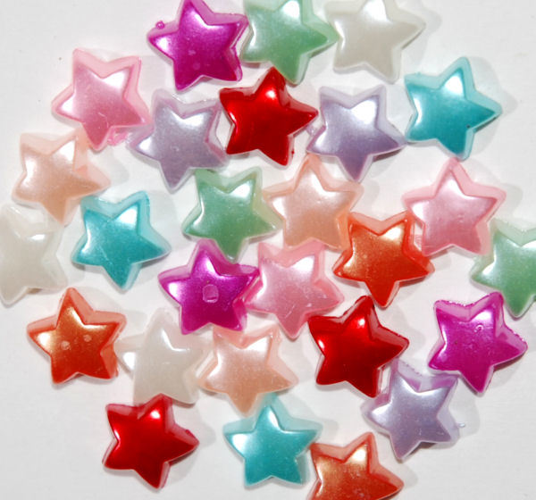 [ deco parts ]10 millimeter pearl star parts *9 color 90 piece!