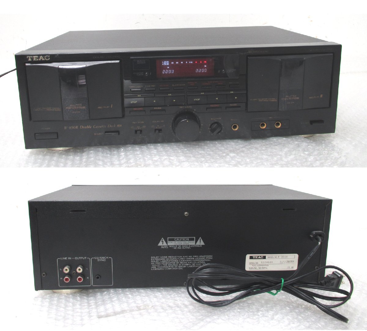 ■◆ TEAC W-850R　ティアック　ダブルカセットデッキ　再生/録音ＯＫ　動作品_画像5