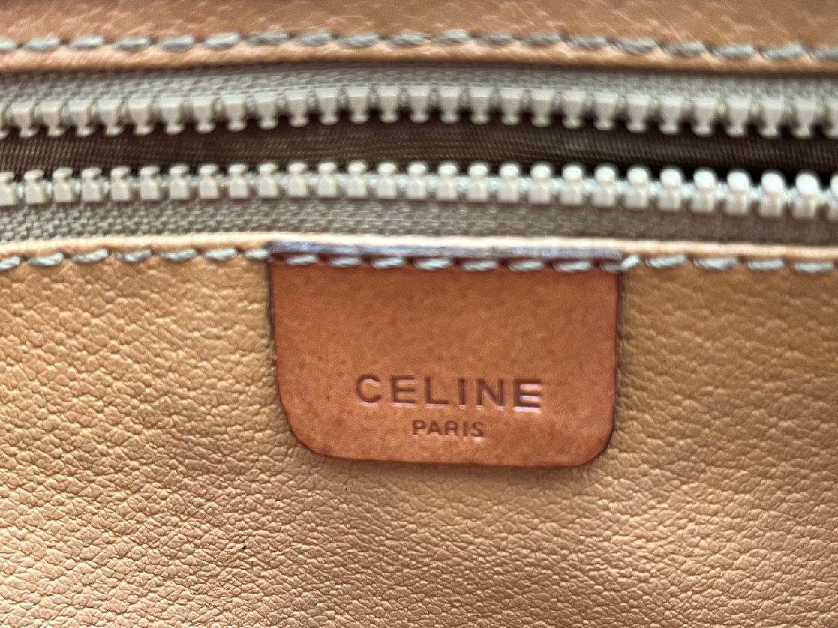 ■ CELINE セリーヌ マカダム柄 PVC×レザー クラッチバッグ セカンドバッグ ヴィンテージ 中古 ★_画像5