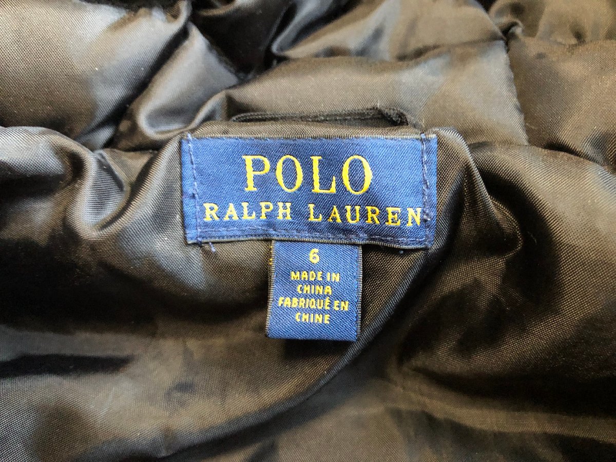 ■本物 POLO Ralph Lauren ポロ ラルフローレン キッズ 子供用 ダウン ジャケット サイズ6 120/60 ブラック ビッグロゴ！★_画像7
