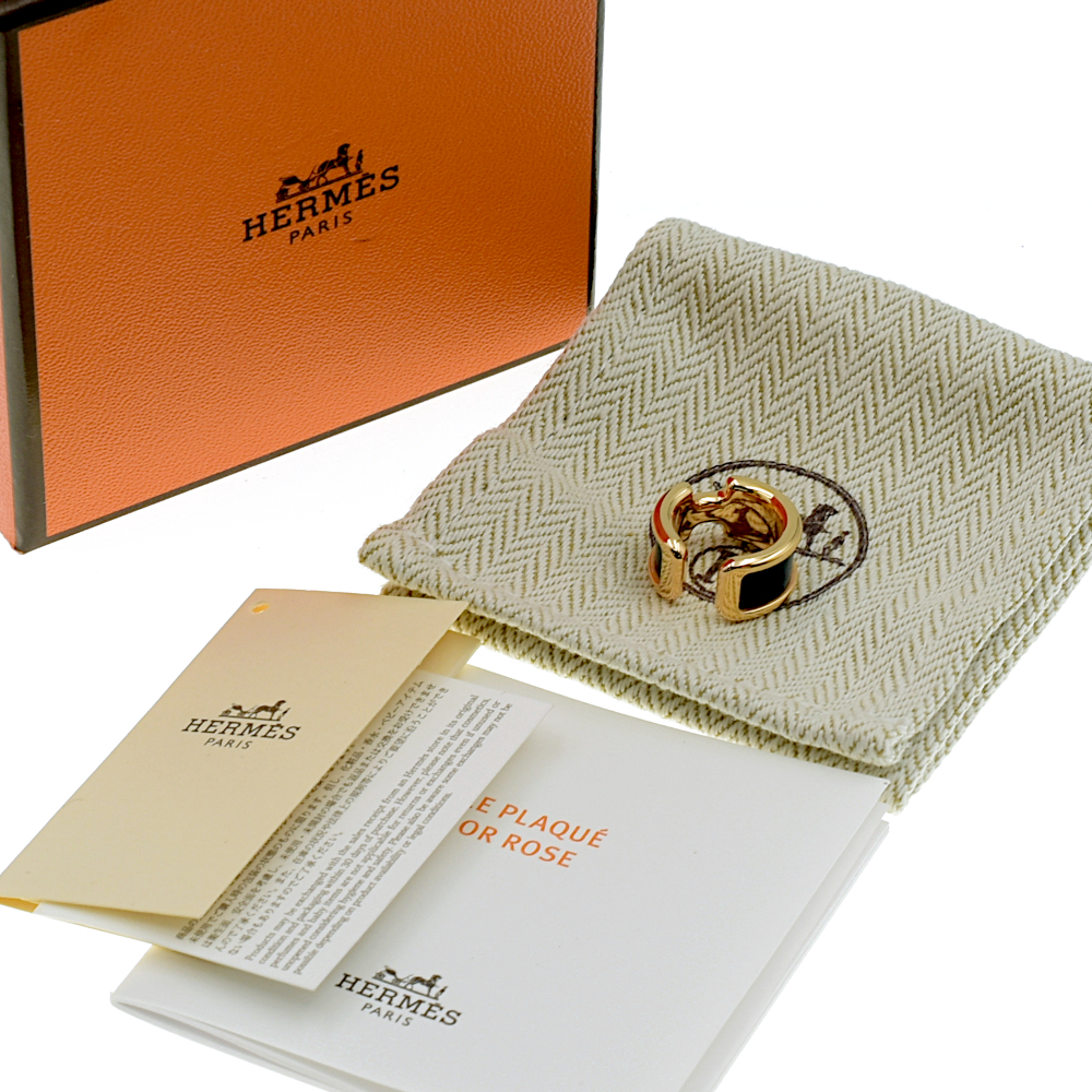 HERMES エルメス オランプPM イヤーカフ イヤリング ピンクゴールド系【A02376】_画像4