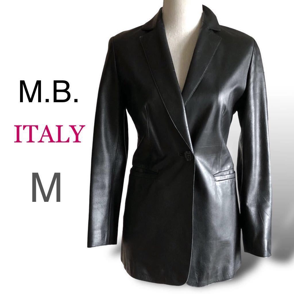 M B イタリア製 ラムレザージャケット 羊革 本革 テーラード M B イタリア製 ラムレザージャケット 羊革 本革 テーラード