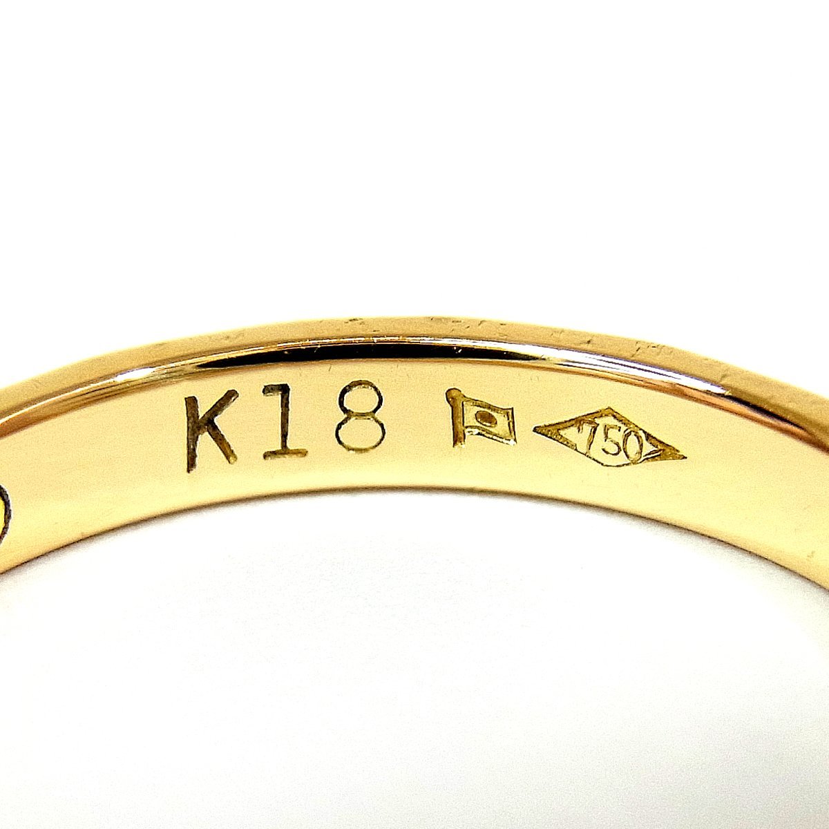K18 デザインリング 造幣局検定刻印 2.5g 14号 縦幅：2.8mm 指輪 ゴールド 超音波洗浄済み ∞_画像6