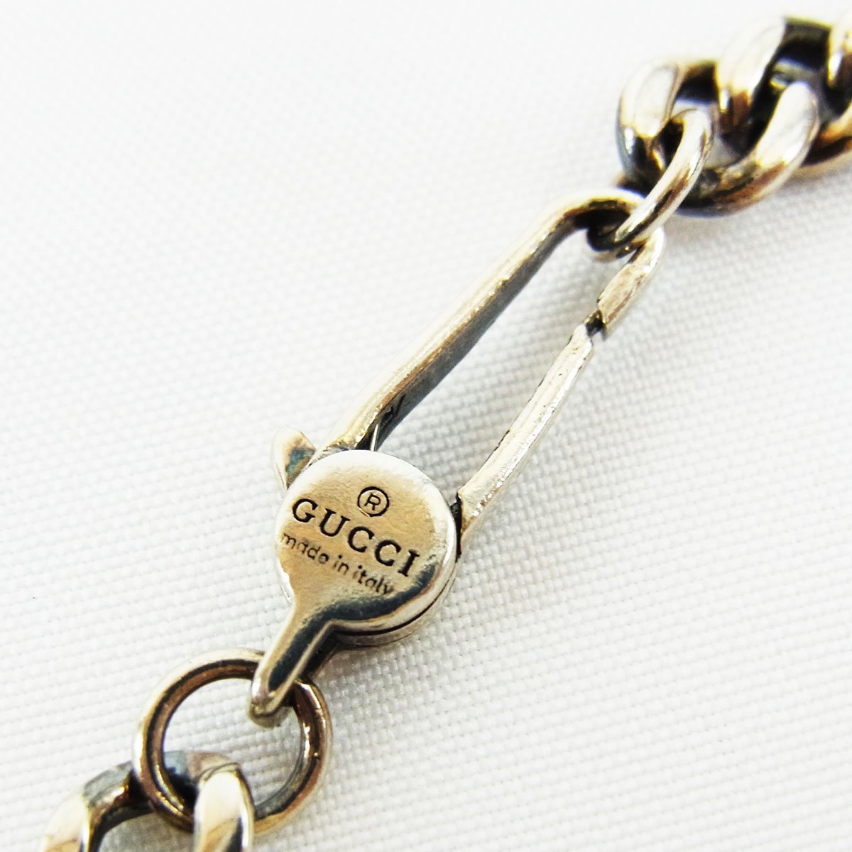  Gucci G Logo браслет плоский цепь SV925 рука вокруг : примерно 19.5cm ширина : примерно 5.6mm примерно 14.1g с ящиком GUCCI#