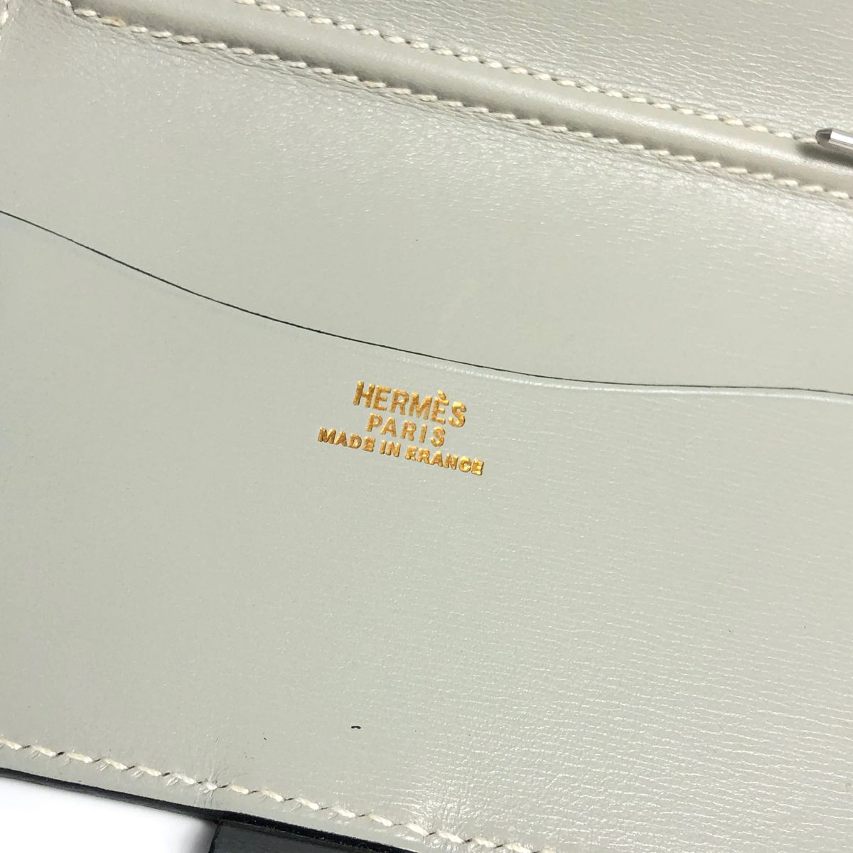 HERMES エルメス 手帳カバー アジェンダPM グレー バイカラー レザー