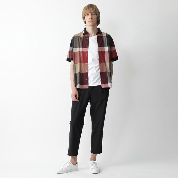 S/M★新品タグ★ブラックレーベル BLACK LABEL CRESTBRIDGE ビッグスケールクレストブリッジチェックニットカラーシャツ ポロシャツ