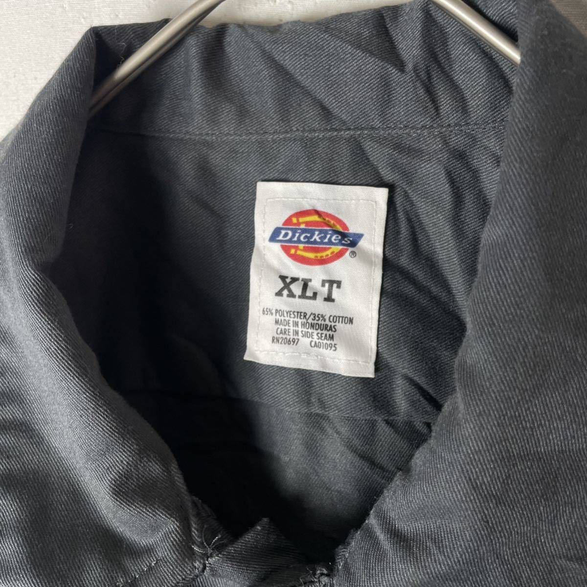 ディッキーズ　長袖ワークシャツ　古着　XLTサイズ　グレー　WORK WEAR_画像3