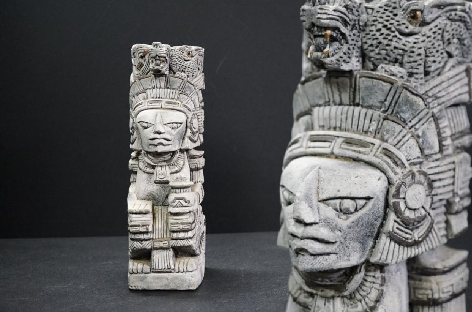 D4389 古代メキシコ アステカ文明 石偶 土偶 神像 詳細不明_画像1