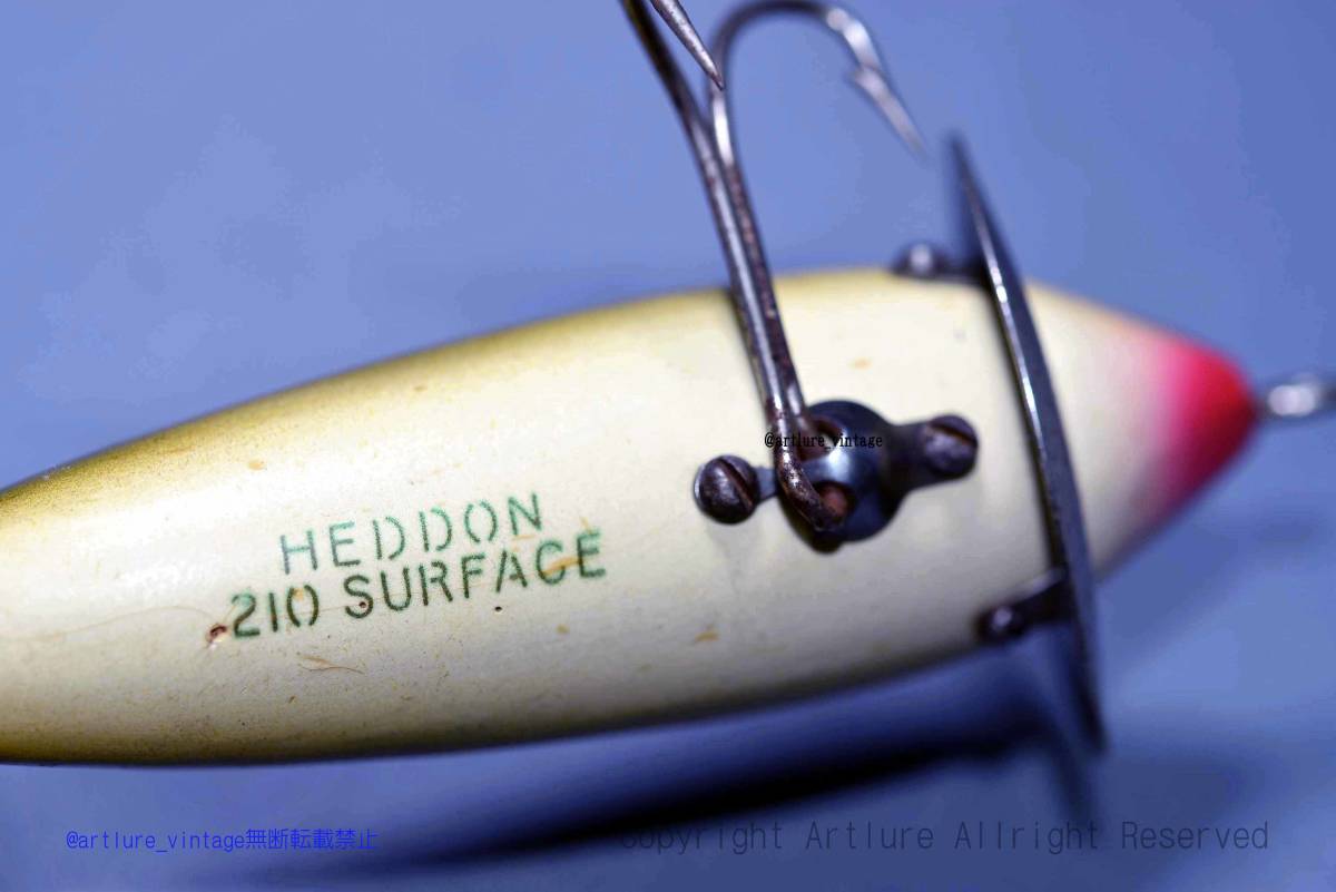 VINTAGE WOODEN LURE HEDDON DOWAGIAC 210 SURFACE 1949~ BULL VINTAGE WOODEN LURE HEDDON DOWAGIAC 210 SURFACE 1949~ BULL