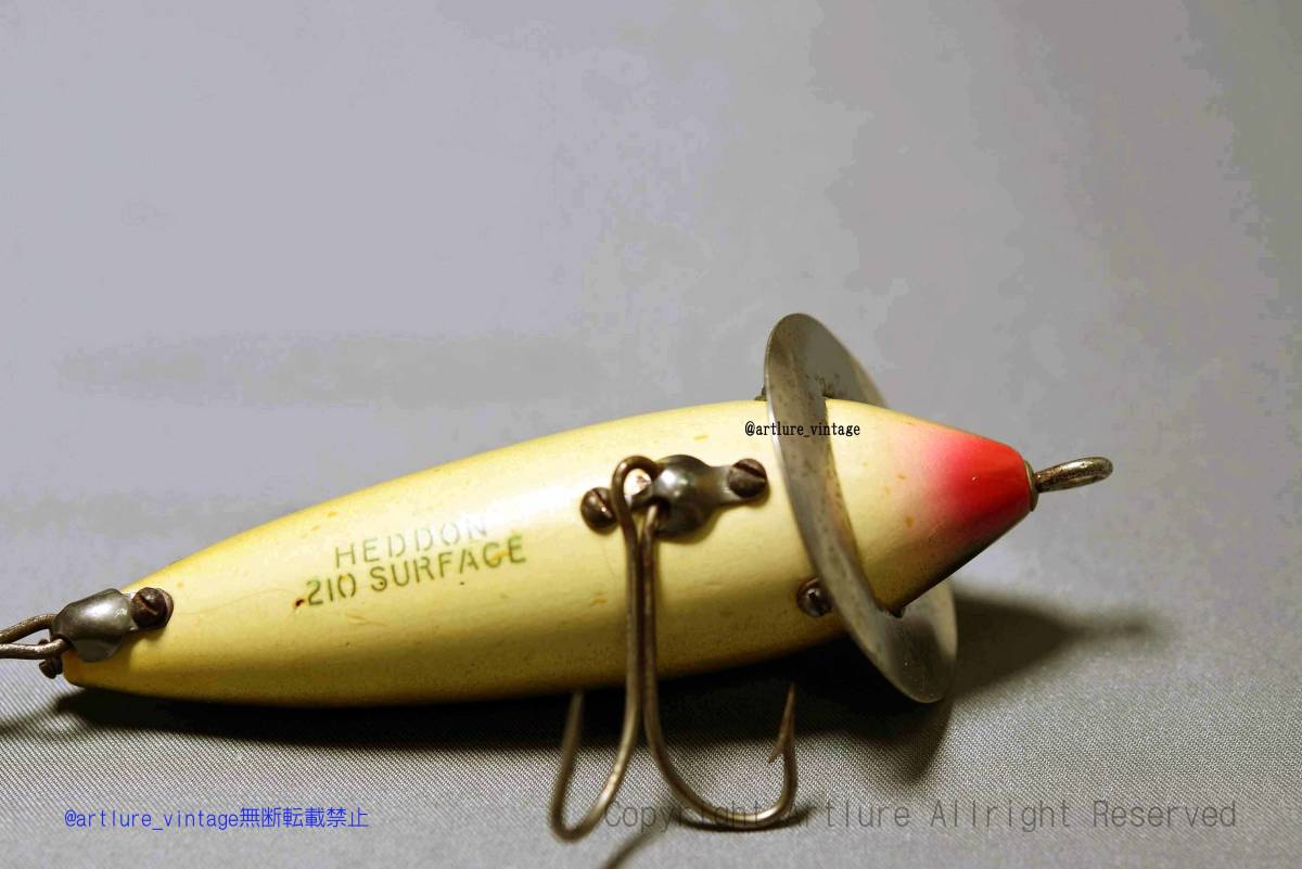VINTAGE WOODEN LURE HEDDON DOWAGIAC 210 SURFACE 1949~ BULL VINTAGE WOODEN LURE HEDDON DOWAGIAC 210 SURFACE 1949~ BULL