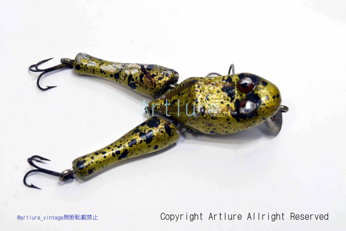 オールド珍品希少面白ルアー　VINTAGE LURE POW POW WATTAFROG #72 c1940～（4299-128）USA #OLDLURE #ARTLURE_VINTAGE