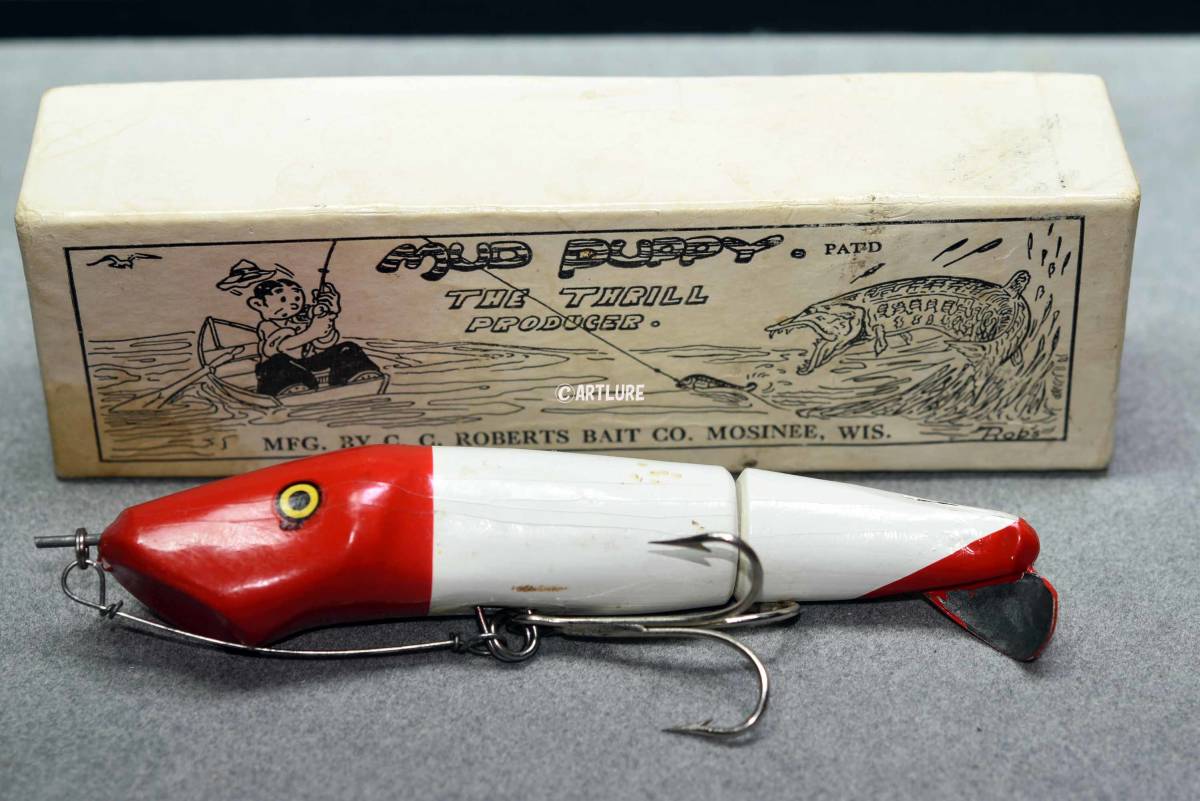 オールド珍品希少面白ルアー　 mud puppy by c.c.roberts bait . C1947 VINTAGE LURE （Ｙ513-177）USA #OLDLURE #ARTLURE_VINTAGE