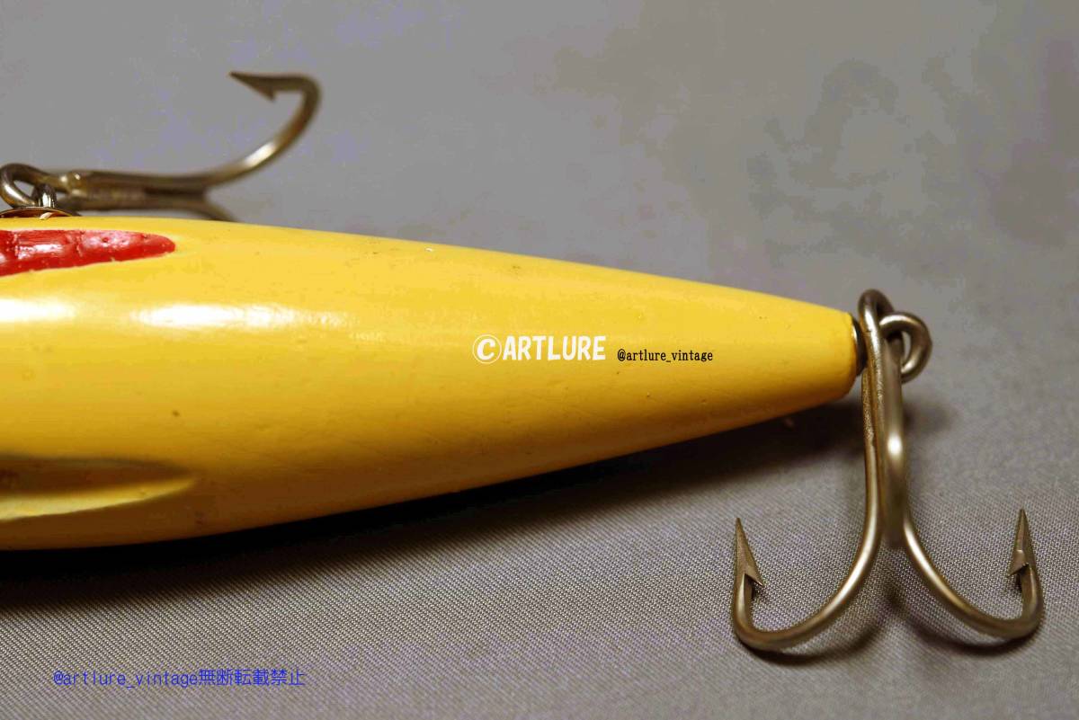 オールド珍品希少面白ルアー WILLSON BAIT CO. WOBBLER c1914 WODDEN LURE　VINTAGE LURE （4345-124）USA #OLDLURE #ARTLURE_VINTAGE _画像5