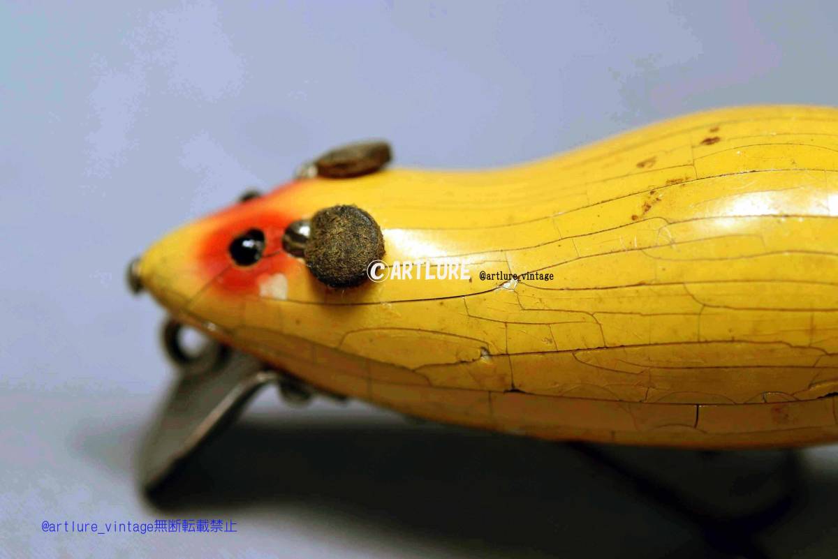 オールド珍品希少面白ルアー　ABBEY IMBRIE MOUSE WOODEN LURE VINTAGE LURE （4736-221）USA #OLDLURE #ARTLURE_VINTAGE _画像3