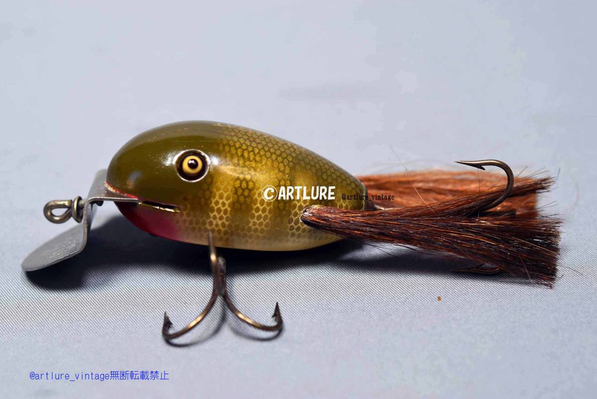 オールド珍品希少面白ルアーCCBCO GRARRETT DING BAT 5300 GLASS EYES WOODEN LURE　VINTAGE LURE （4723-222）USA #OLDLURE #ARTLURE