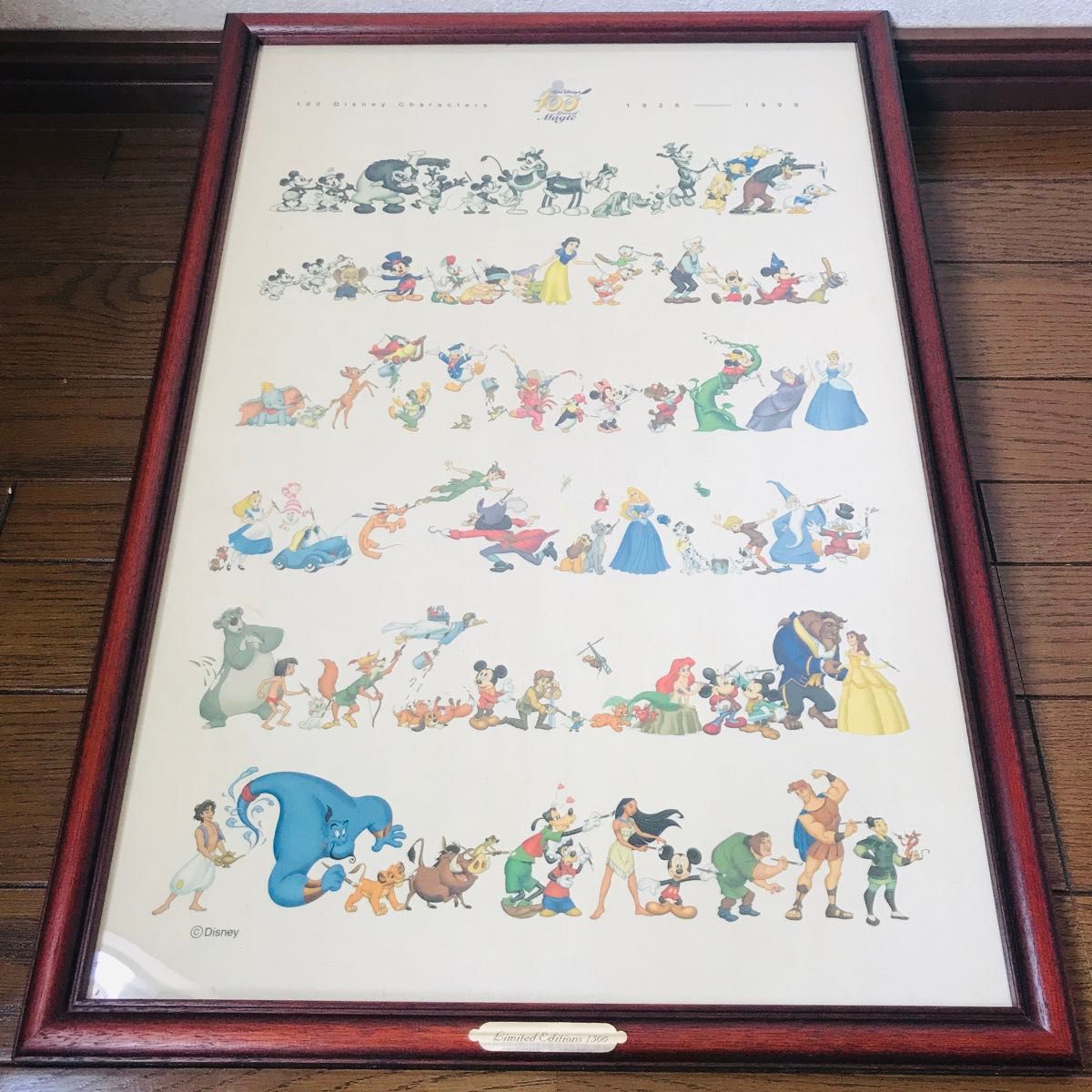 Disney ディズニー 1500枚限定 100周年記念ポスター 額装 希少品 Disney ディズニー 1500枚限定 100周年記念ポスター 額装 希少品