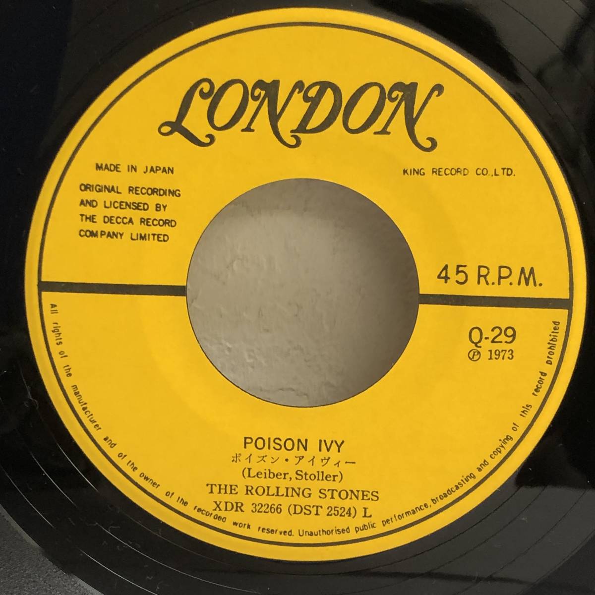 [中古] EPレコード「The Rolling Stones：POISON IVY」 ローリングストーンズ 7インチシングル盤 45rpm レトロ_画像4