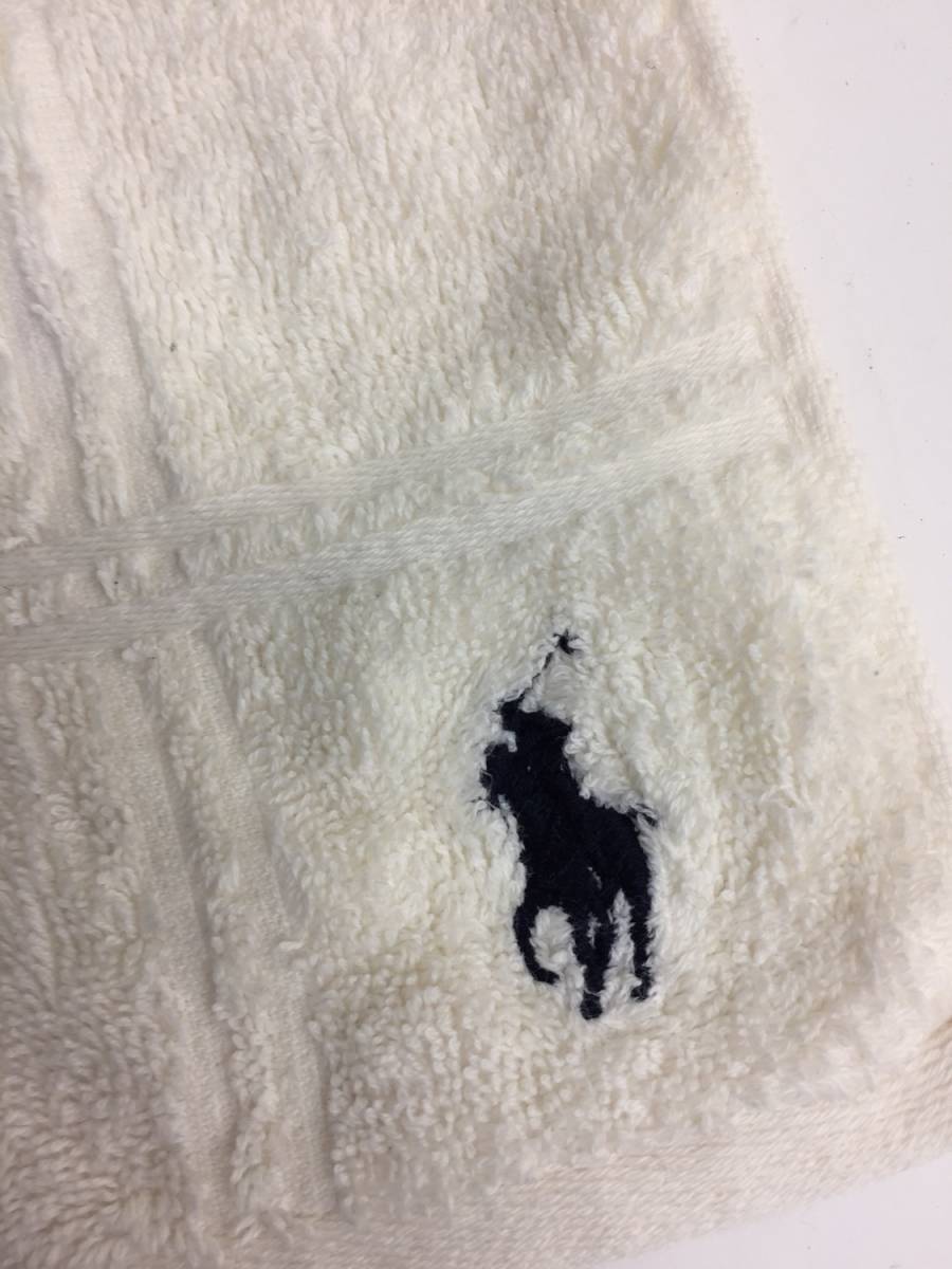 [雑貨] ハンカチ：ファッション小物「RALPH LAUREN：ラルフローレン」男女兼用デザイン ミニタオル タオルハンカチ クリーム色_画像3