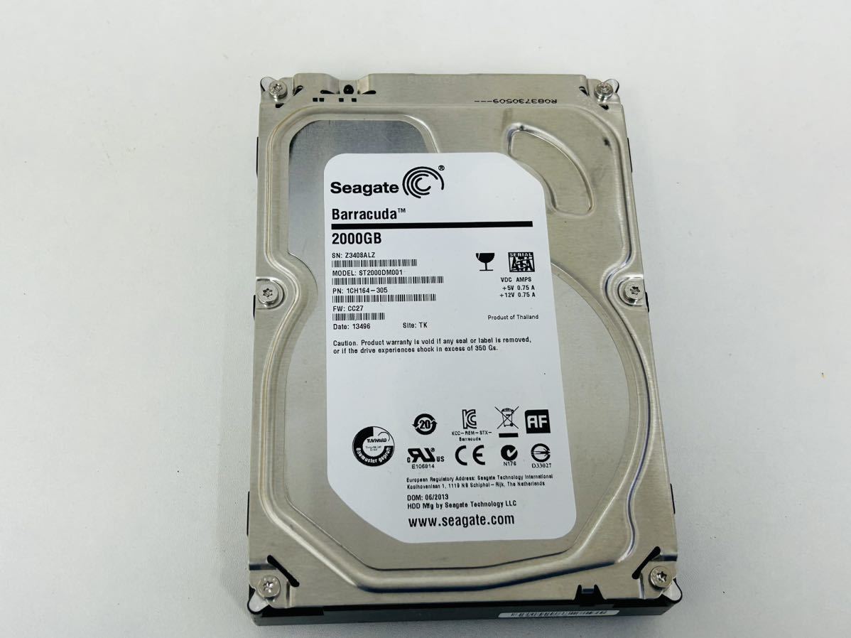 ☆ Seagate ST2000DM001-1CH164 2TB ハードディスク 3.5 HDD SA-0103jnkp ☆_画像1