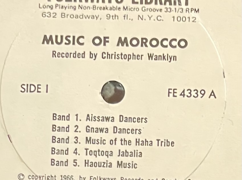 LP Music of Moroccomorokofolkways