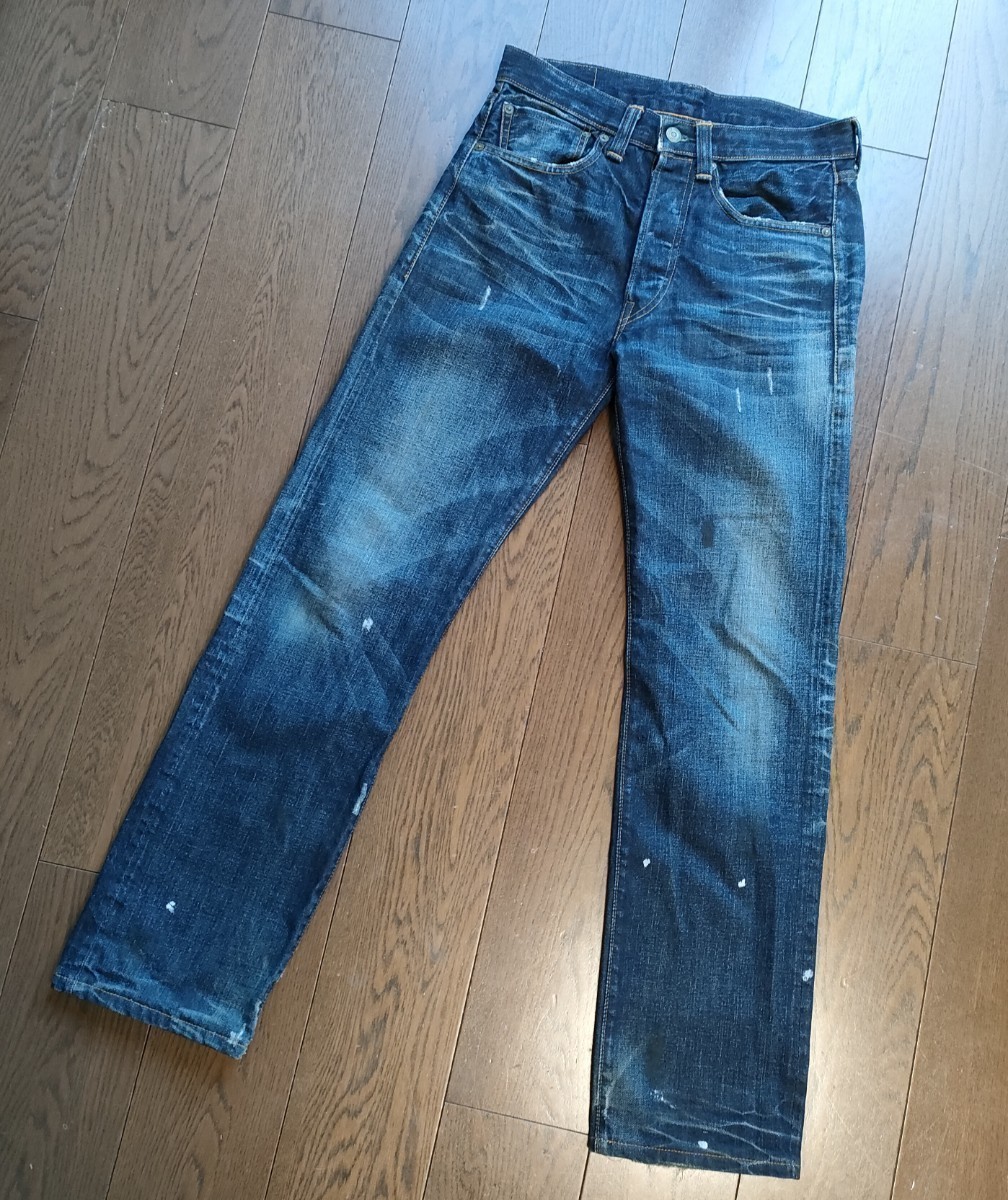 Levi's リーバイスヴィンテージクロージング ダメージ加工 LVC 501XX 1947sトルコ製 W31 セルビッジ 赤耳 ジーンズ デニム_画像1