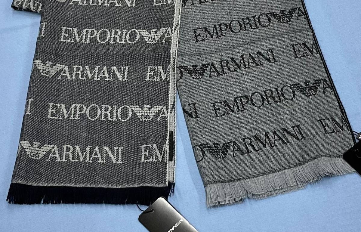  Emporio Armani muffler 06 gray special case less . itself to new goods tag attaching 625053 CC786 Logo wool 