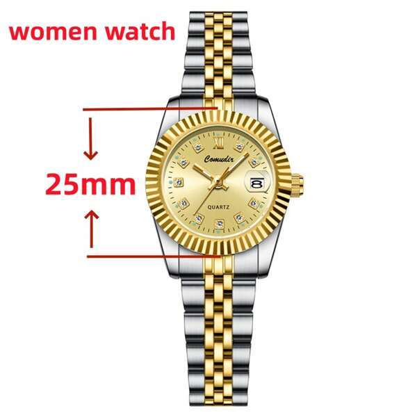 腕時計 ペアウォッチ 2ピース/セットのカップルクォーツ時計、男性と女性用のステンレススチールバンド、ラインストーンスケール付きゴ_画像2