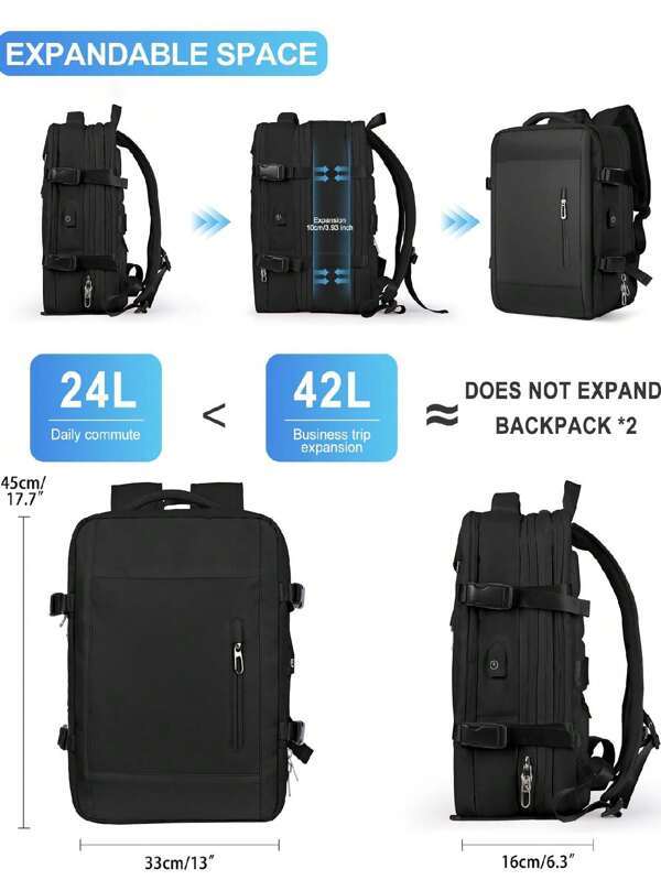 レディース バッグ バックパック 大容量、拡張可能な女性用トラベルバックパック、学生用ボーディングバックパック、軽量旅行用バックパ_画像4